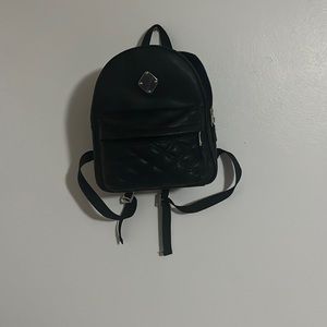 Black backpack faux leather